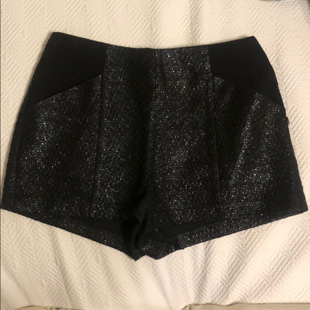 BCBG black shimmer shorts